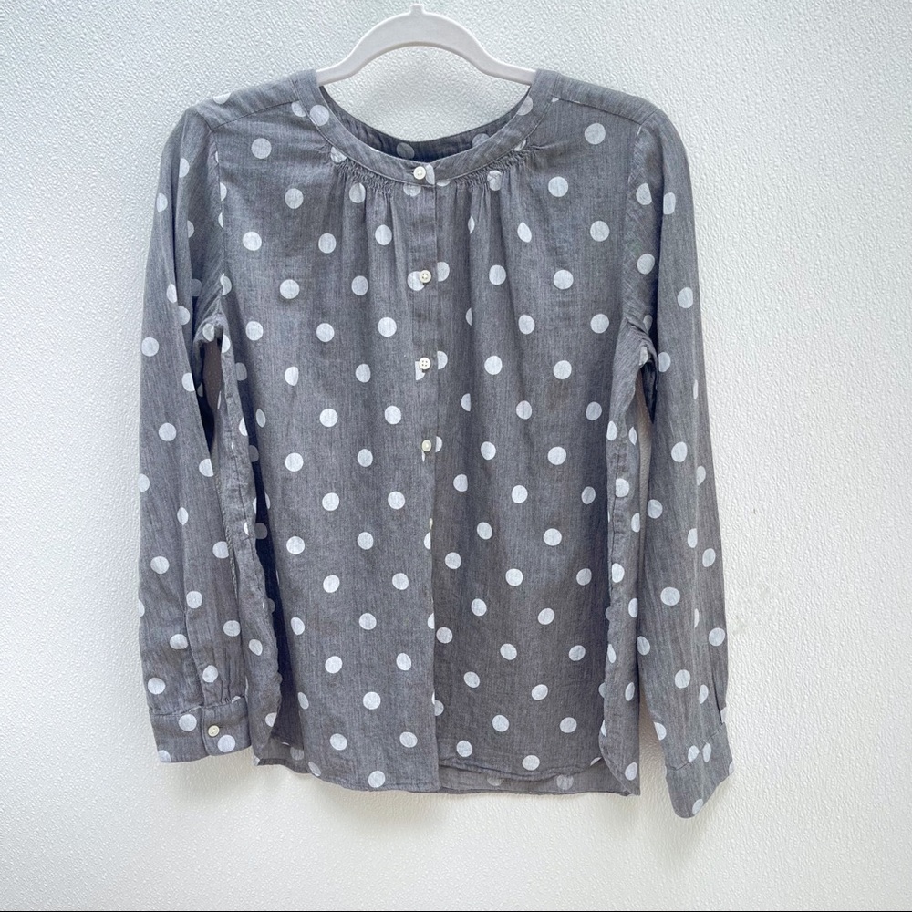 Loft 100% cotton polka dot blouse XS top spotted